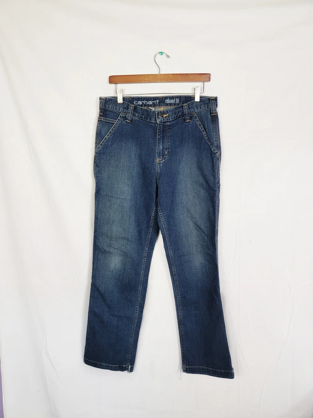 Men's 33x30 Carhartt Relaxed Fit Blue Denim Jeans